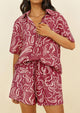 Casual Printed Beach Short Sleeve Tops Lounge Shorts Two Piece Sets