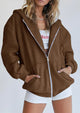 Long Sleeve Zip Up Y2K Hoodies With Pockets