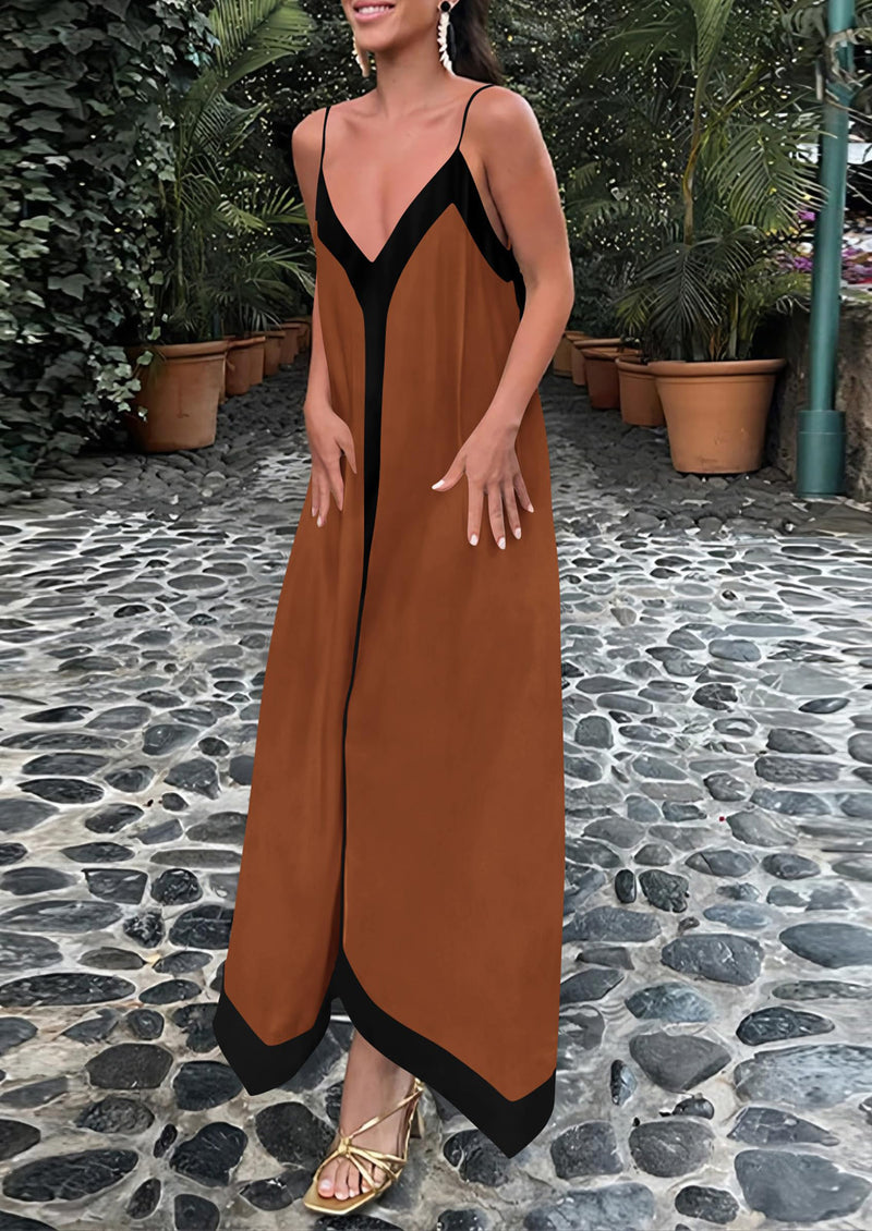 PRETTYGARDEN Women's Flowy Maxi Dress Summer Sleeveless V Neck Spaghetti Strap Elegant Wedding Party Dresses