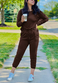 Black Two Pieces Oversized Fall Tracksuit
