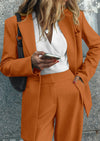 PRETTYGARDEN Women's Fall Two Piece Outfits Dressy Blazer Jacket and Wide Leg Pants Pockets Business Casual Office Suit Sets