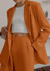 PRETTYGARDEN Women's Fall Two Piece Outfits Dressy Blazer Jacket and Wide Leg Pants Pockets Business Casual Office Suit Sets