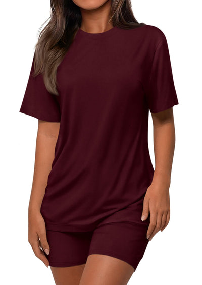 PRETTYGARDEN Women's Two Piece Matching Lounge Sets Summer Casual Tops Short Sleeve Shirts Shorts Travel Airport Outfits PRETTYGARDEN