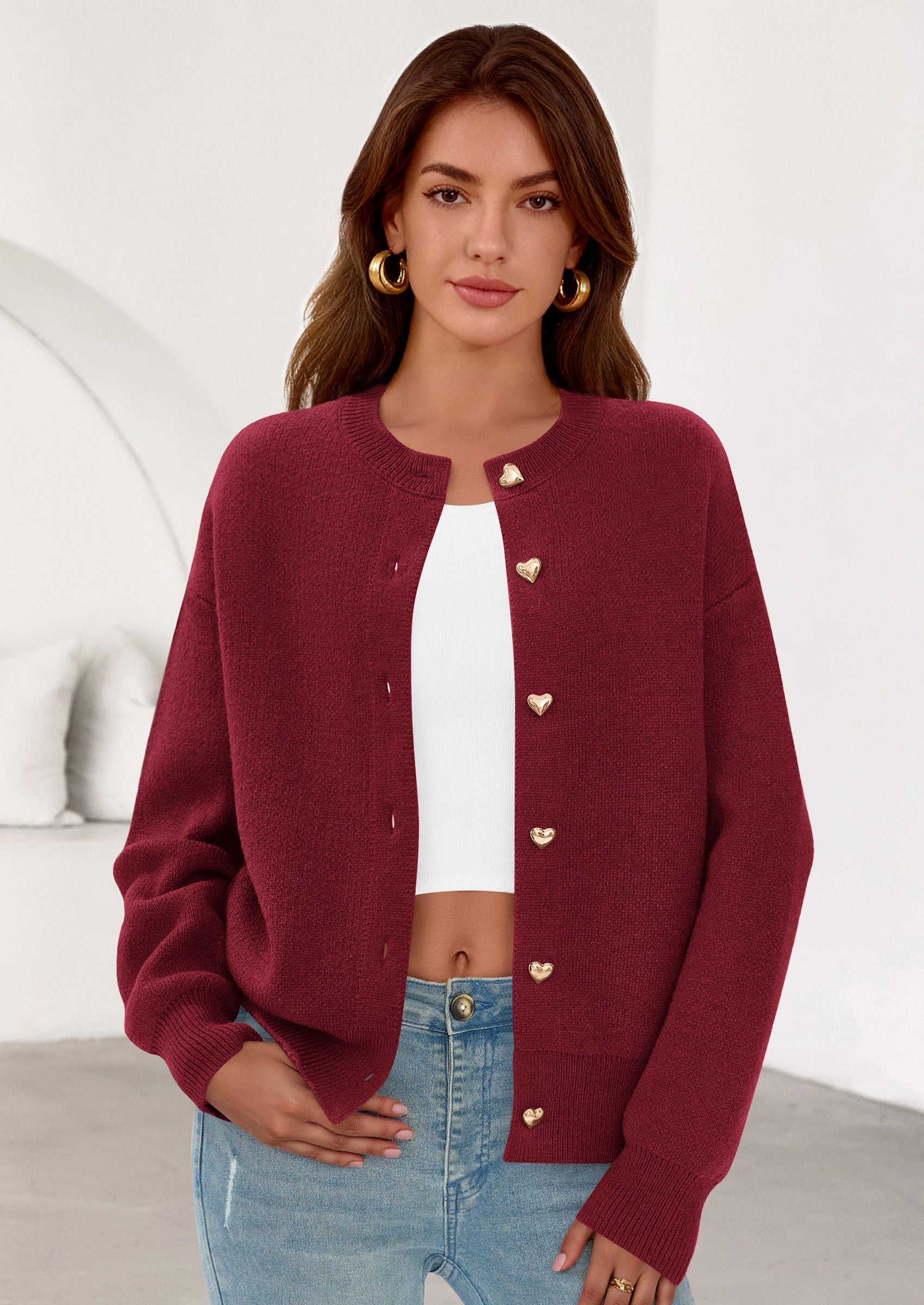 PRETTYGARDEN Cardigan Sweaters for Women Trendy Long Sleeve Open Front Button Down Jacket Fall Clothes Winter Coats