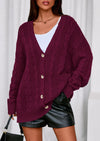 PRETTYGARDEN Women's Cable Knit Sweaters Fall Oversized Chunky Open Front Long Sleeve Cardigan Winter Coats