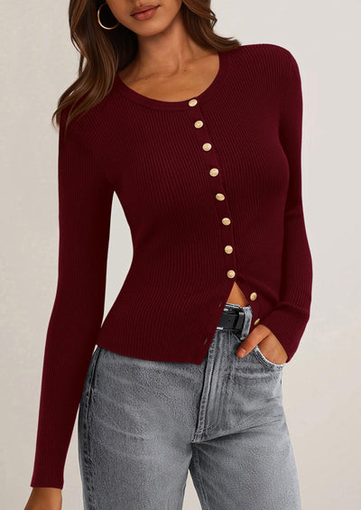PRETTYGARDEN Womens Fall Cardigan Sweaters Lightweight Long Sleeve Button up Ribbed Knit Tops Winter Fashion Clothes