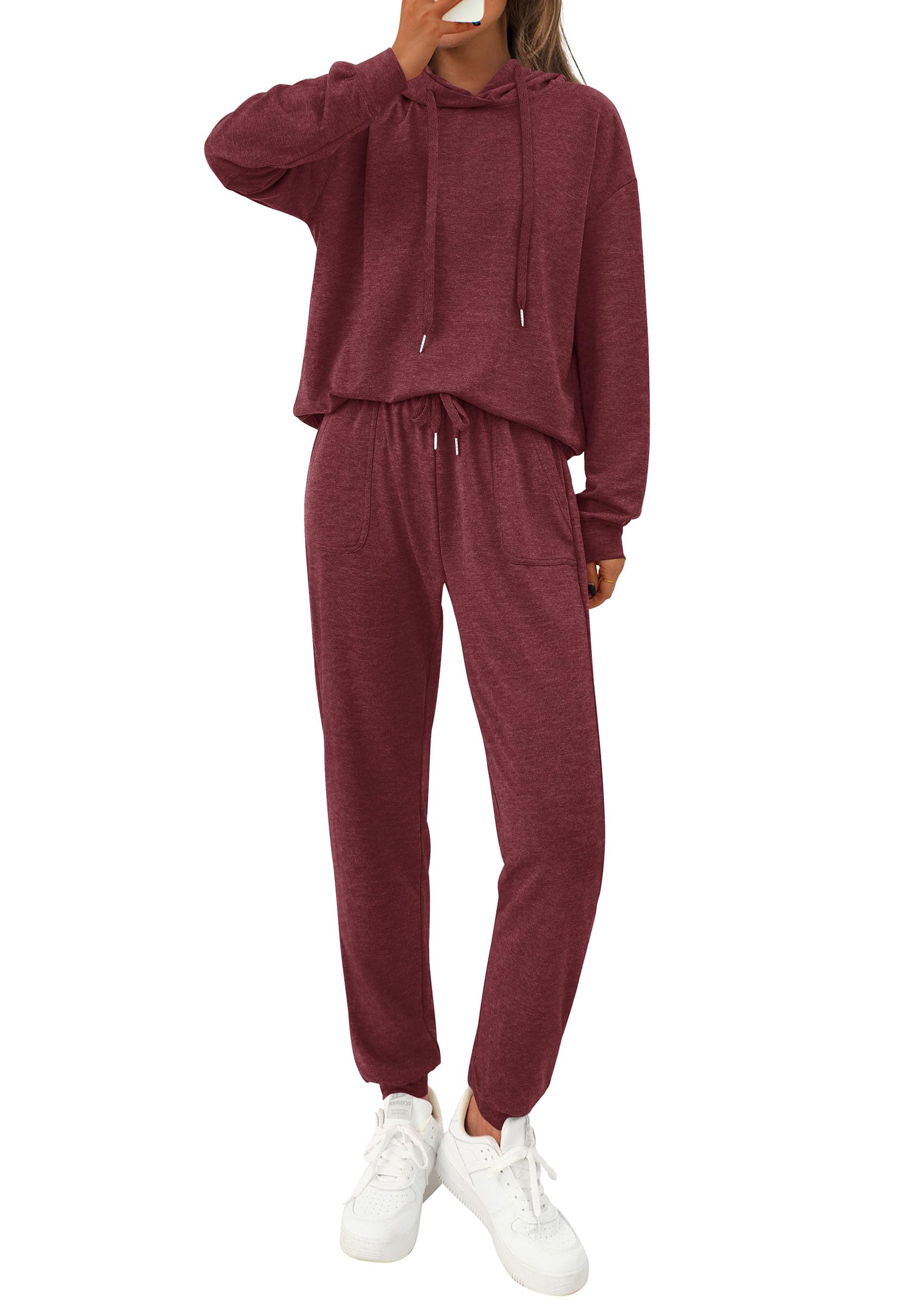 PRETTYGARDEN Women's Two Piece Outfits Sweatsuits Lounge Sets Hoodies Sweatshirt Joggers Sweatpants Fall Fashion Clothes