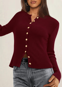 PRETTYGARDEN Womens Fall Cardigan Sweaters Lightweight Long Sleeve Button up Ribbed Knit Tops Winter Fashion Clothes
