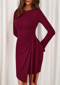 PRETTYGARDEN Women Mini Bodycon Dresses Long Sleeve Ruched Fitted Short Night Out Trendy Party Club Outfits Fall Clothes