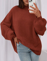 PRETTYGARDEN Women's Fall Oversized Sweaters Chunky Knit Mock Neck Long Sleeve Casual Trendy Pullover Winter Clothes PRETTYGARDEN