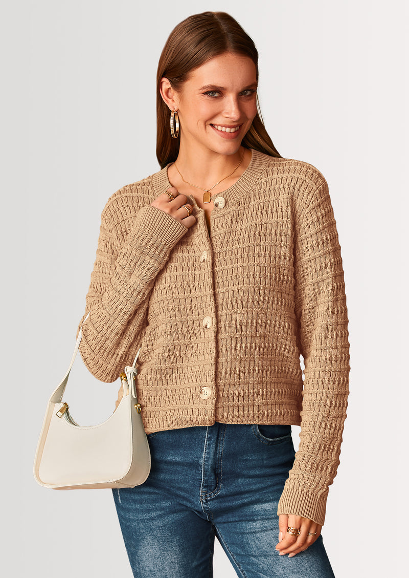 PRETTYGARDEN Women's Knit Cardigan Sweaters Casual Long Sleeve Open Front Button Down Trendy Jackets Outerwear
