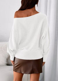 PRETTYGARDEN Women Off The Shoulder Sweater Fall Trendy Long Batwing Sleeve Knit Pullover Going Out Tops Winter Clothing