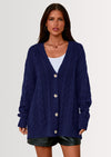 PRETTYGARDEN Women's Cable Knit Sweaters Fall Oversized Chunky Open Front Long Sleeve Cardigan Winter Coats
