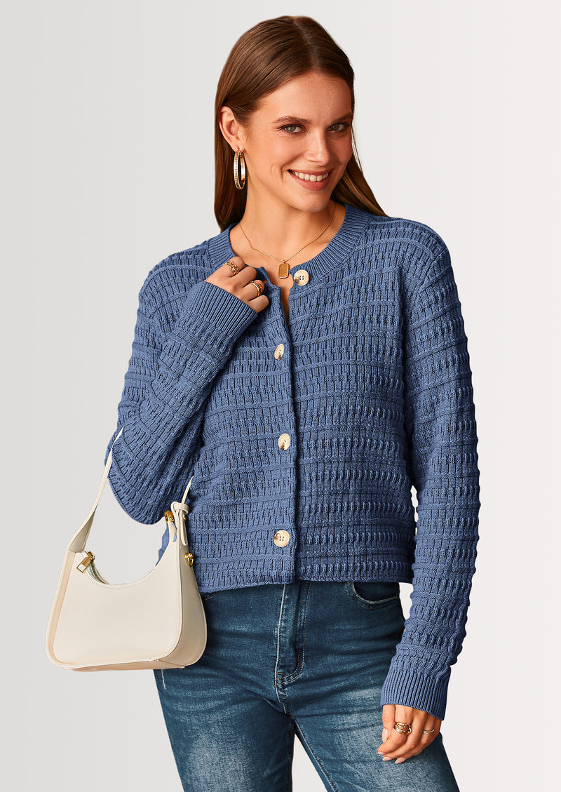 PRETTYGARDEN Women's Knit Cardigan Sweaters Casual Long Sleeve Open Front Button Down Trendy Jackets Outerwear