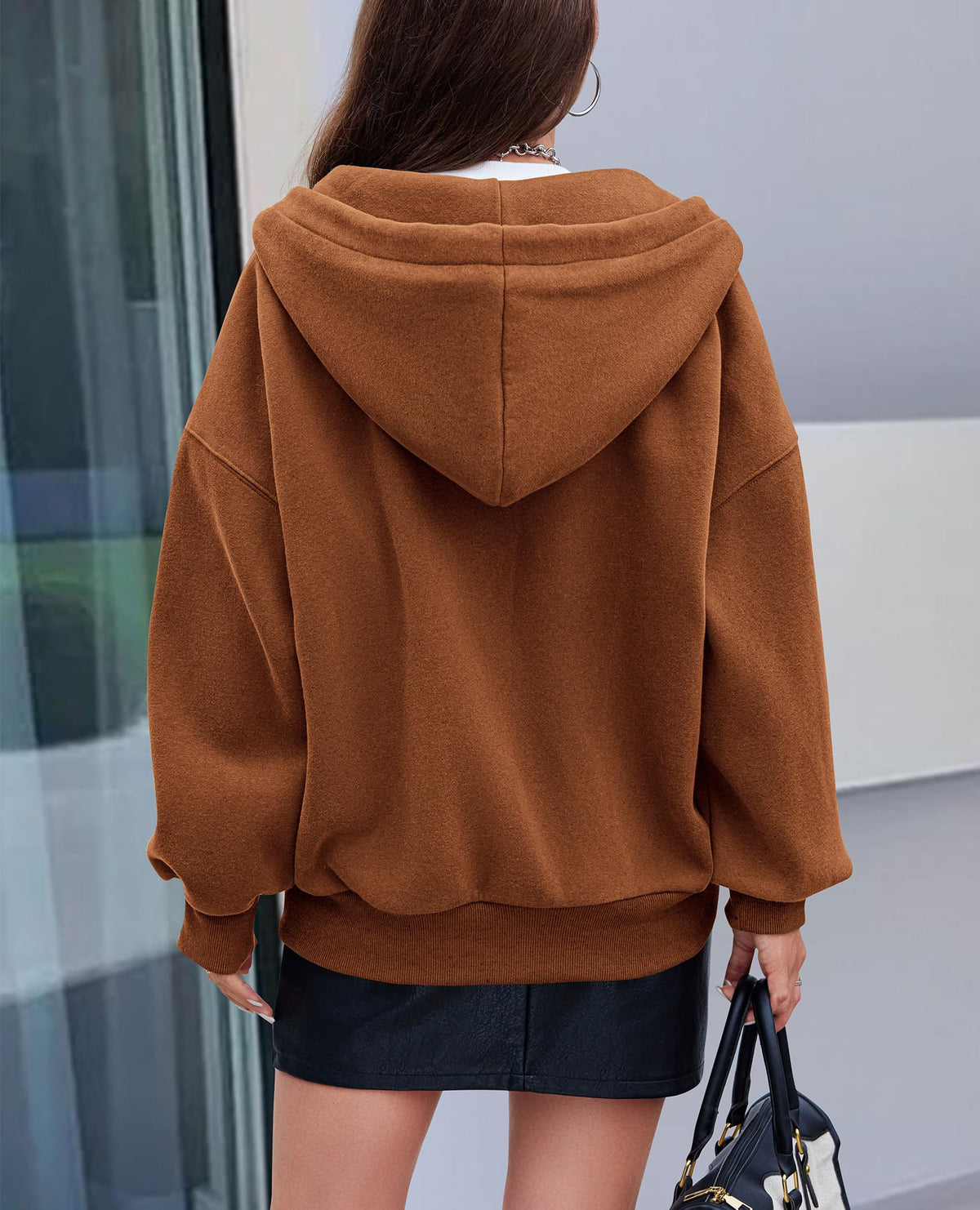 Zip Up Long Sleeve Loose Fit Y2K Casual Hoodies Cardigan