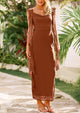 Sleeveless Ruffle Cocktail Party Maxi Bodycon Dresses