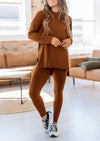Casual Long Sleeve Tunic Tops Legging Pants Two Piece Sets