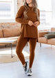 Casual Long Sleeve Tunic Tops Legging Pants Two Piece Sets