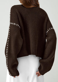 PRETTYGARDEN Women's Chunky Knit Sweaters Fall Long Sleeve Mock Neck Oversized Pullover Tops Winter Fashion Clothes