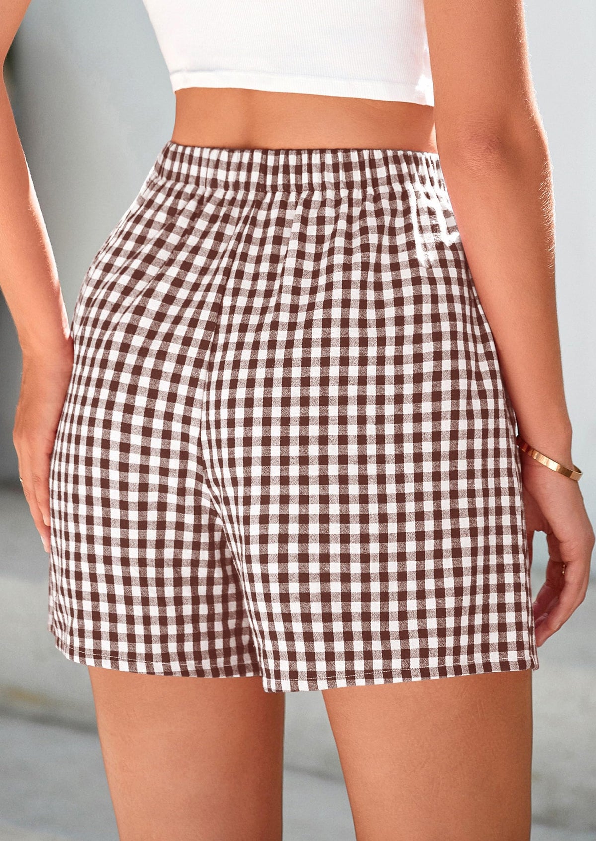 Plaid Casual Y2K Short with Pockets