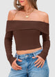 Off The Shoulder Long Sleeve Blouses