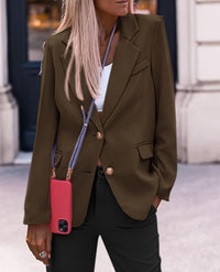 Business Casual Long Sleeve Notch Lapel Trendy Blazers