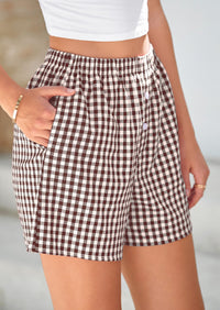 Plaid Casual Y2K Short with Pockets