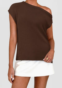 Off The Shoulder Casual Short Sleeve Tunic Lightweight Knit Sweaters