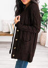 PRETTYGARDEN Women's Open Front Cardigan Sweaters Fall Fashion Button Down Cable Knit Chunky Winter Outerwear Coats