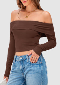 Off The Shoulder Long Sleeve Blouses
