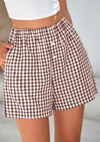 Plaid Casual Y2K Short with Pockets