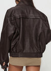 PRETTYGARDEN Faux Leather Jacket Women Bomber Motorcycle Zip Up Jackets Oversized Fall Fashion Outfits Winter Coats