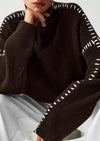 PRETTYGARDEN Women's Chunky Knit Sweaters Fall Long Sleeve Mock Neck Oversized Pullover Tops Winter Fashion Clothes