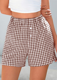 Plaid Casual Y2K Short with Pockets