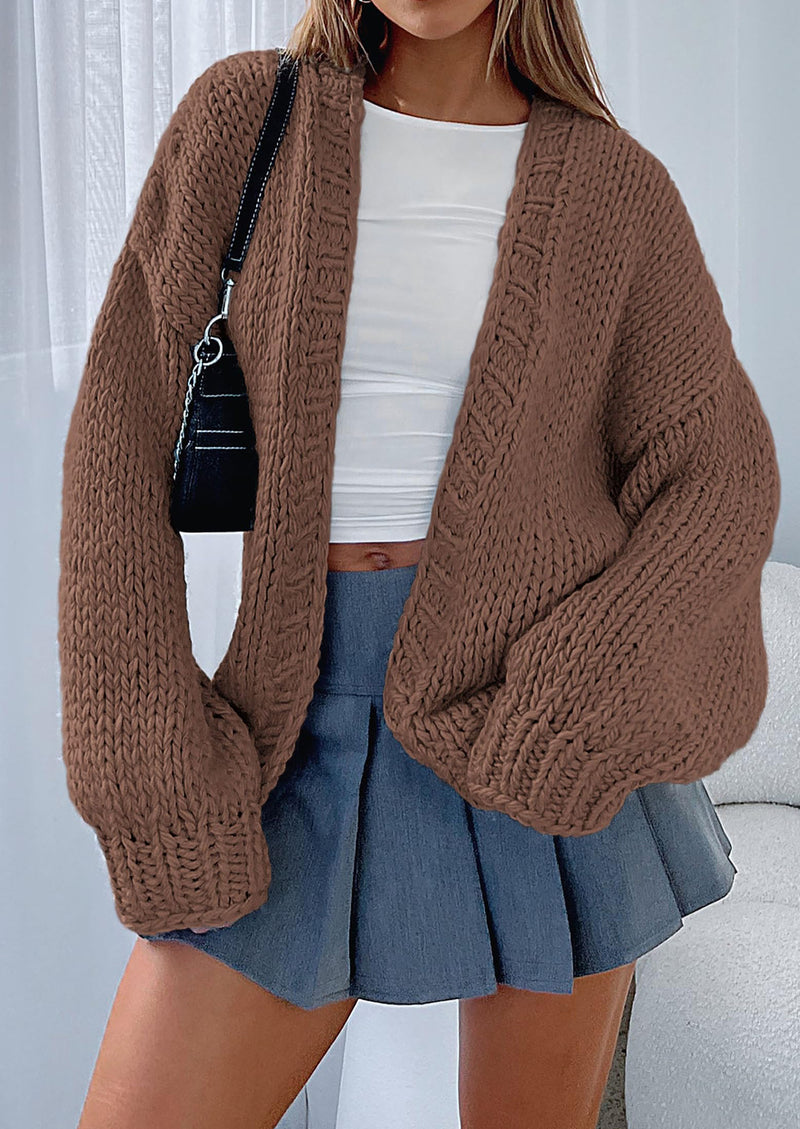 PRETTYGARDEN Cardigan Sweaters for Women Trendy Fall Fashion Long Sleeve Chunky Knit Cardigans Winter Clothing Outfits