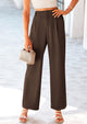 Casual Wide Leg High Elastic Waisted Long Work Pants