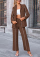 Business Casual Jacket Wide Leg Pants 2 Piece Blazer Sets