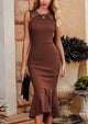 Sleeveless Backless Ruffle Formal Cocktail Dresses