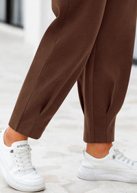 Summer High Waisted Ankle Length Trouser Slacks With Pockets