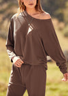 PRETTYGARDEN Women's Fall 2 Piece Lounge Set Long Sleeve Tops Ribbed Pants Spring Matching Sweatsuit Travel Outfits Clothes