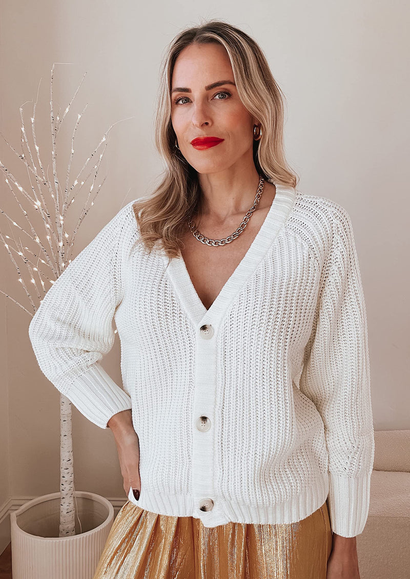 PRETTYGARDEN Women's Chunky Knit Open Front Sweater Long Sleeve Button Loose Short Cardigan Outerwear Coats