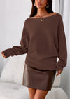 PRETTYGARDEN Women Off The Shoulder Sweater Fall Trendy Long Batwing Sleeve Knit Pullover Going Out Tops Winter Clothing