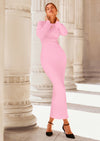 PRETTYGARDEN Sweater Dresses for Women Fall Bell Long Sleeve Crew Neck Bodycon Maxi Dress Winter Ribbed Knit Outfits