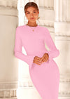 PRETTYGARDEN Sweater Dresses for Women Fall Bell Long Sleeve Crew Neck Bodycon Maxi Dress Winter Ribbed Knit Outfits