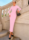 PRETTYGARDEN Sweater Dresses for Women Fall Bell Long Sleeve Crew Neck Bodycon Maxi Dress Winter Ribbed Knit Outfits