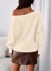 PRETTYGARDEN Women Off The Shoulder Sweater Fall Trendy Long Batwing Sleeve Knit Pullover Going Out Tops Winter Clothing