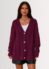 PRETTYGARDEN Women's Cable Knit Sweaters Fall Oversized Chunky Open Front Long Sleeve Cardigan Winter Coats