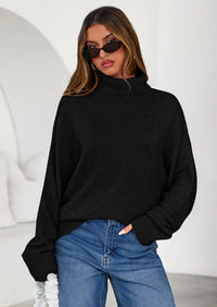 PRETTYGARDEN Womens Turtleneck Long Sleeve Sweater Fall Trendy Loose Fit Casual Tops Chunky Knit Pullover Sweaters