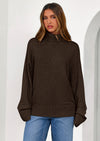 PRETTYGARDEN Womens Turtleneck Long Sleeve Sweater Fall Trendy Loose Fit Casual Tops Chunky Knit Pullover Sweaters
