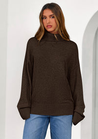 PRETTYGARDEN Womens Turtleneck Long Sleeve Sweater Fall Trendy Loose Fit Casual Tops Chunky Knit Pullover Sweaters